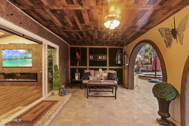 11179 Leo Collins Dr, El Paso, TX 79936 - living area with wooden ceiling