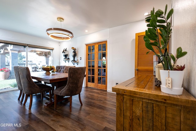 11179 Leo Collins Dr, El Paso, TX 79936 - dining area featuring dark wood-style floors and recessed lighting