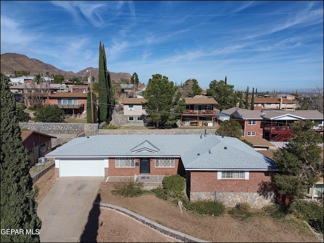 aerial view featuring a mountain view