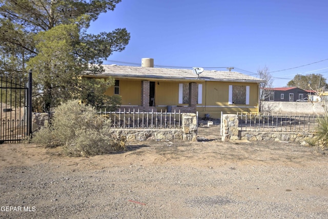 ranch-style home with covered porch