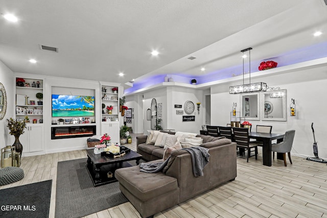 living room featuring light hardwood / wood-style flooring