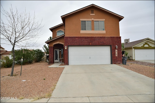 front of property featuring a garage