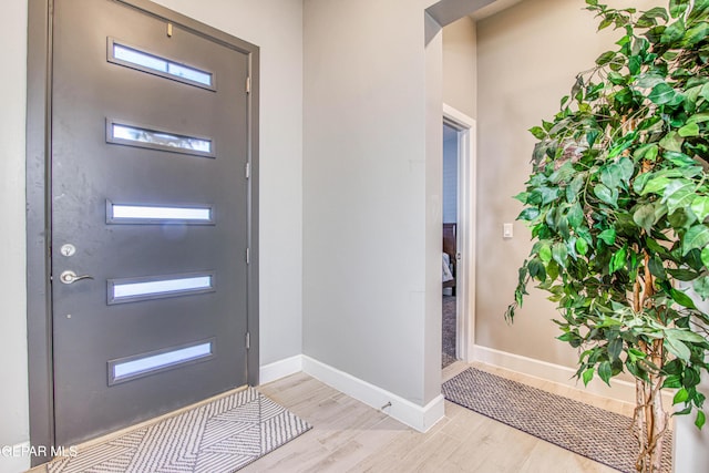 entrance foyer featuring light wood-type flooring
