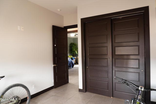 interior space featuring light tile patterned floors