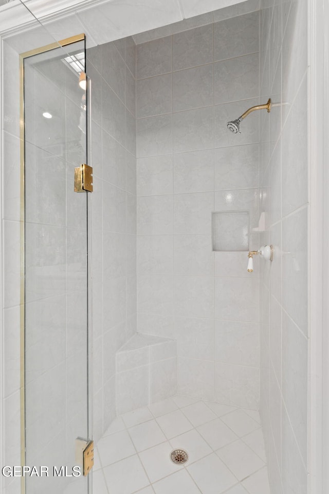 bathroom featuring a shower stall