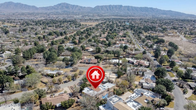 drone / aerial view with a mountain view