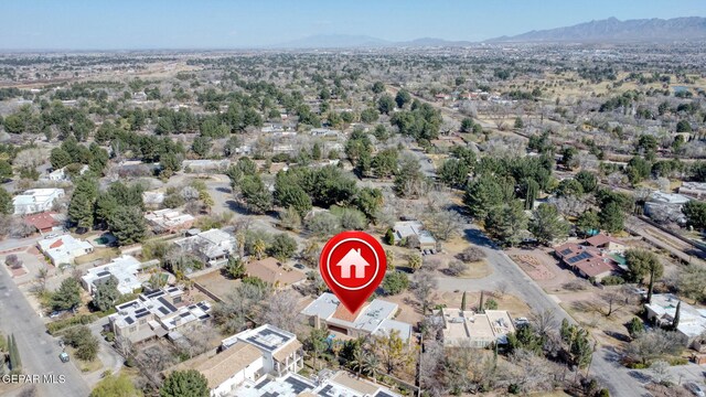 bird's eye view with a mountain view and a residential view