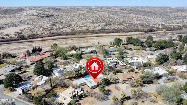 aerial view with view of desert