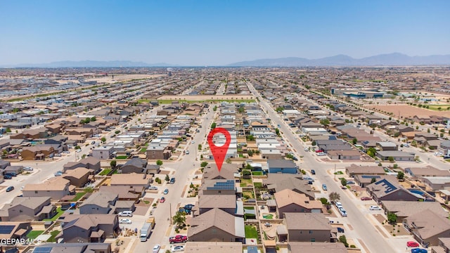 14925 Ted Banks Ave, El Paso, TX 79938 - aerial view of property's location featuring a mountain backdrop and nearby suburban area