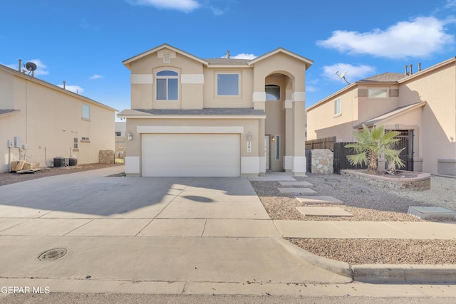 view of property featuring a garage