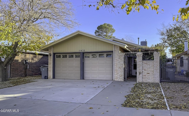 single story home with a garage