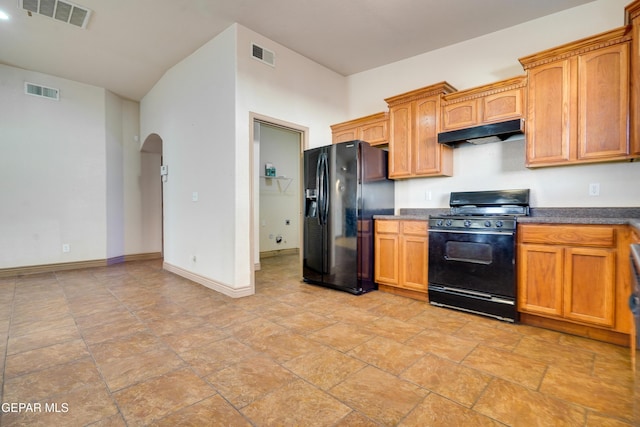 kitchen featuring black appliances