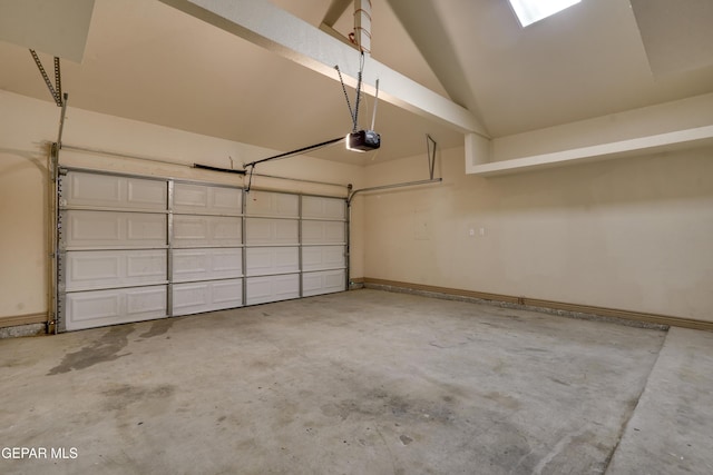 garage featuring a garage door opener