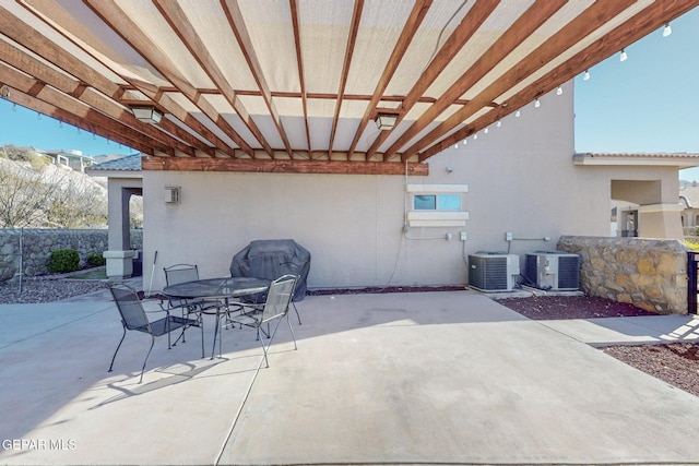 view of patio featuring central AC