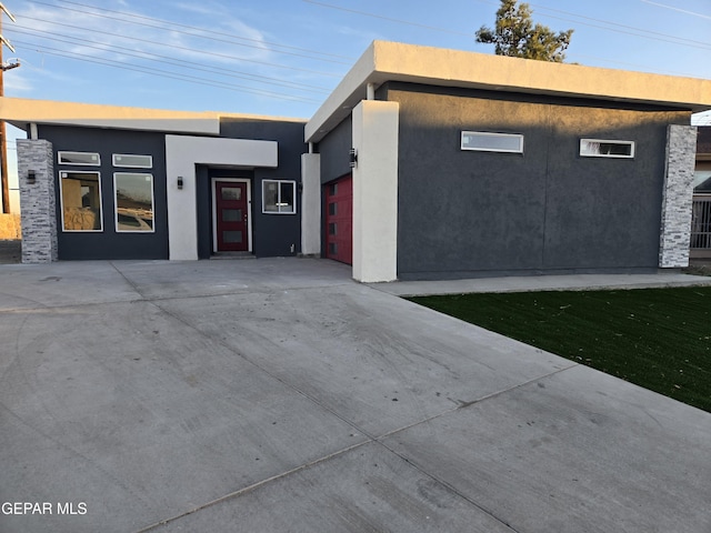 contemporary house with a garage