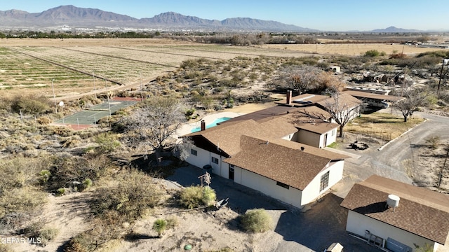 aerial view with a mountain view