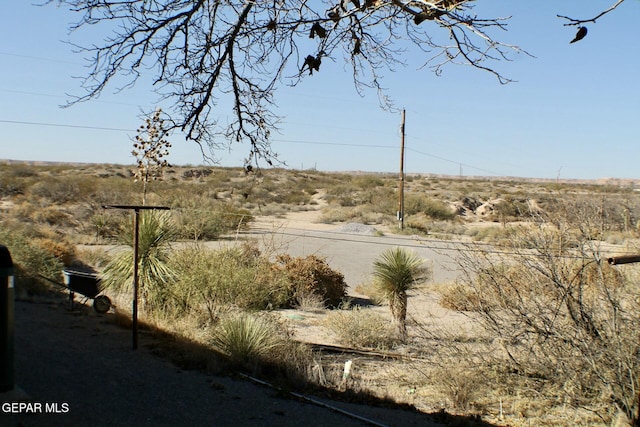 view of yard with a rural view