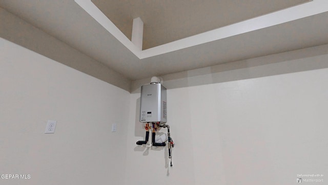 interior details featuring tankless water heater