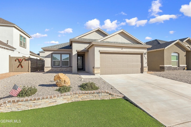 ranch-style house featuring a garage