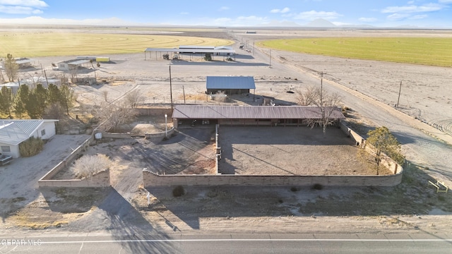 aerial view with a rural view