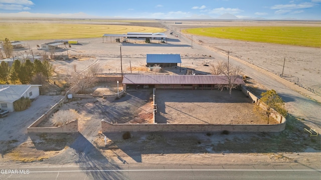 aerial view with a rural view