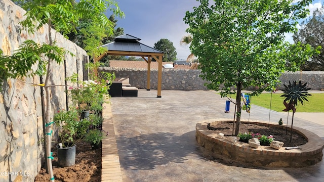 view of patio / terrace featuring a gazebo