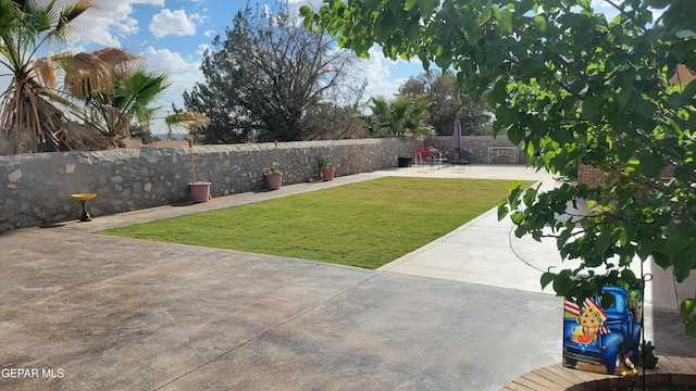 view of yard with a patio