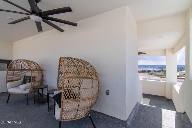 interior space featuring a balcony