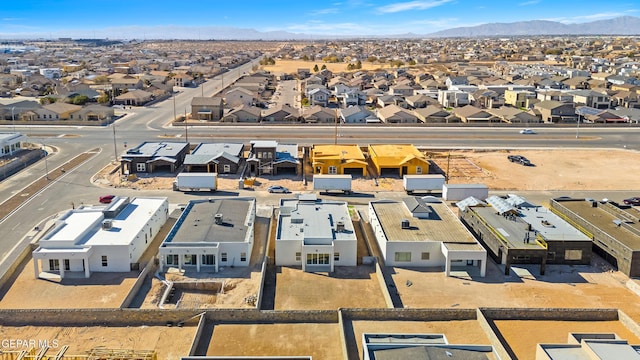 aerial view with a mountain view