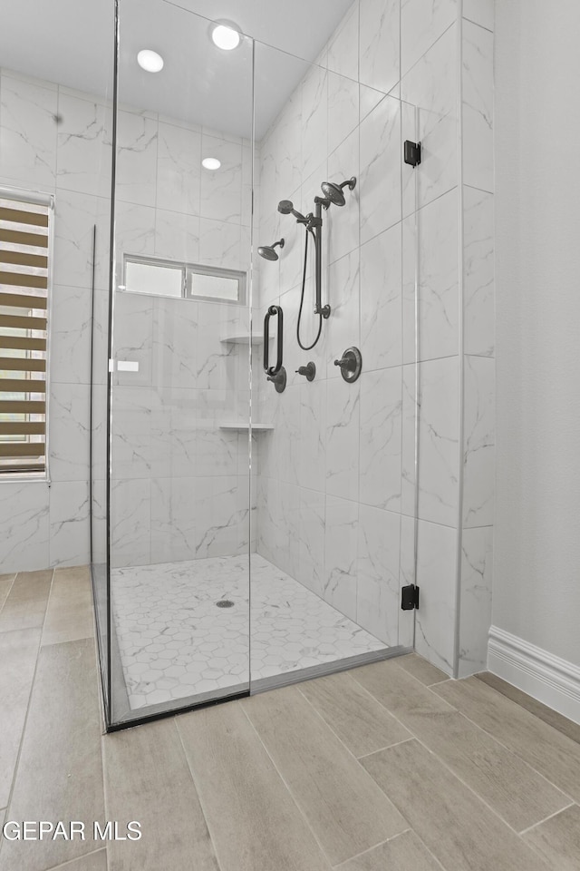 bathroom with walk in shower