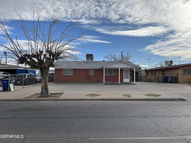 view of front of home with central AC