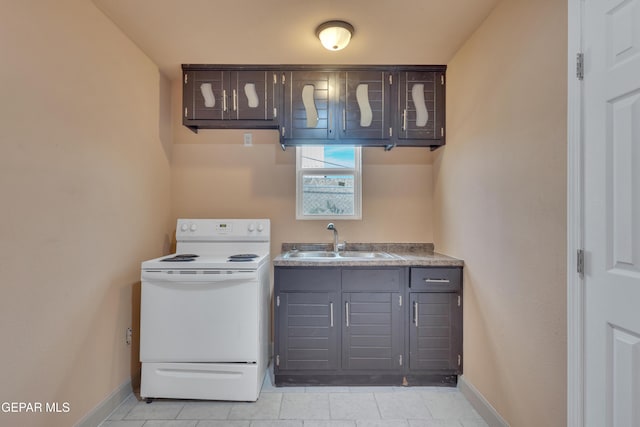 kitchen featuring sink and white electric stove