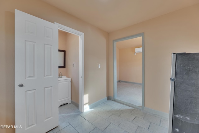 corridor featuring a wall mounted air conditioner