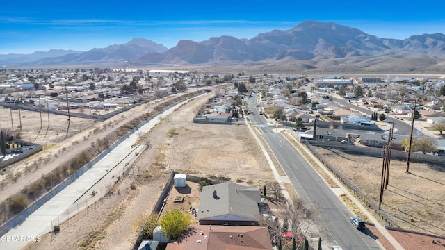 aerial view with a mountain view