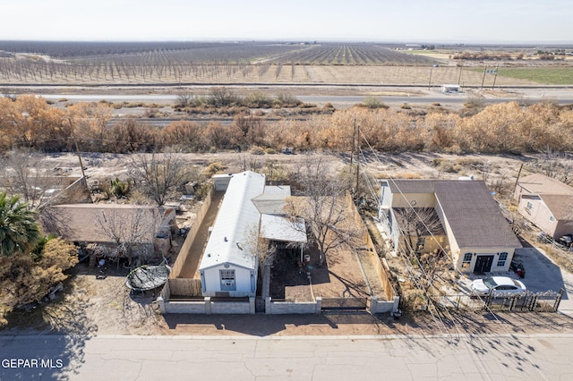 aerial view with a rural view