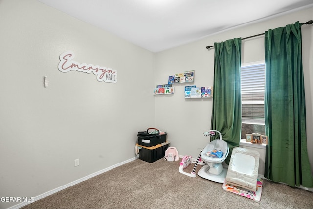 playroom with carpet floors