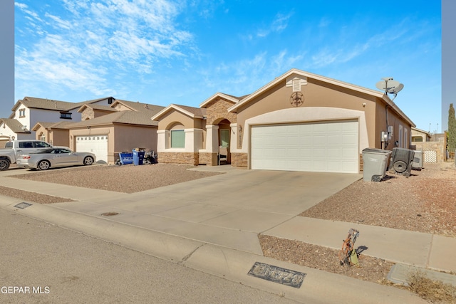 view of front of property featuring a garage