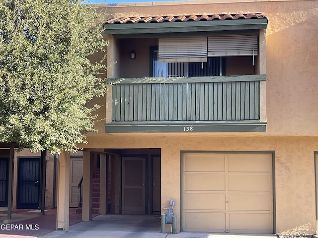 view of property with a garage