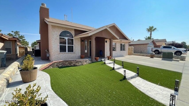 ranch-style home with a front yard