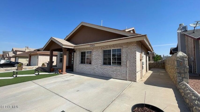 view of front of home with a patio