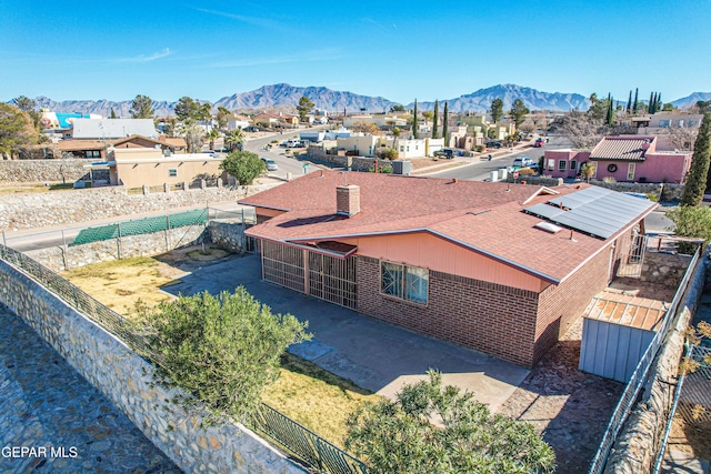 drone / aerial view with a mountain view