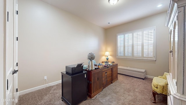 office area with light carpet