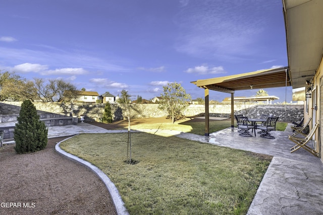 view of yard featuring a patio