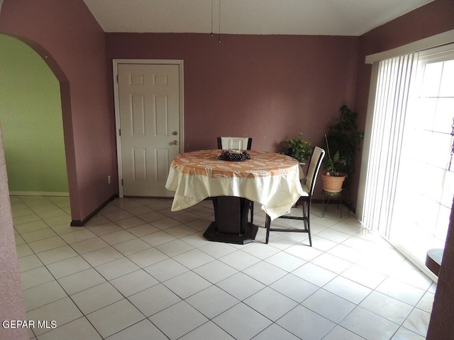 view of tiled dining room