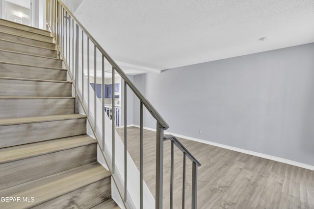 staircase featuring wood-type flooring