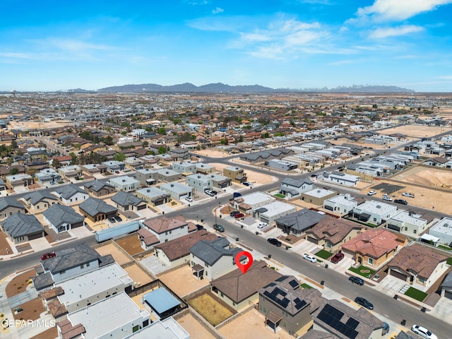 aerial view with a mountain view