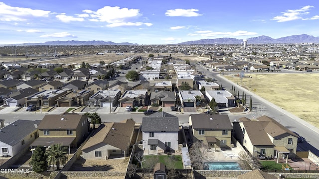 aerial view featuring a mountain view