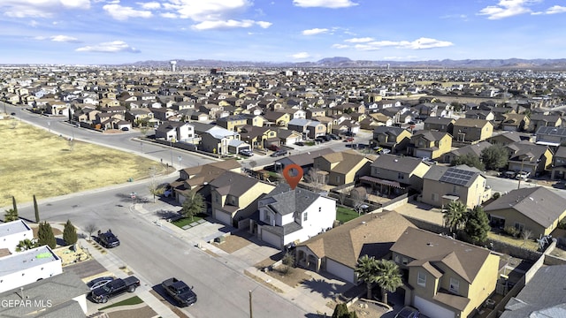 aerial view with a mountain view