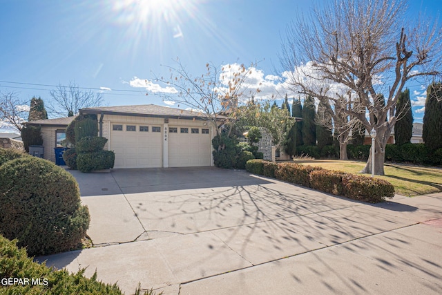 view of front of house with a garage