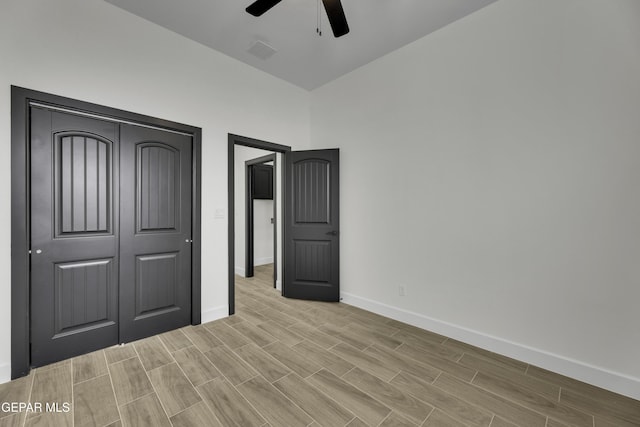 1762 Green Valley St, El Paso, TX 79928 - unfurnished bedroom featuring baseboards, light wood-type flooring, and ceiling fan